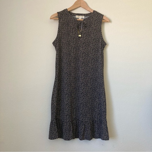 Michael Kors Dresses & Skirts - Michael Kors Animal Print Black and Tan Ruffled Midi Sundress | NWT